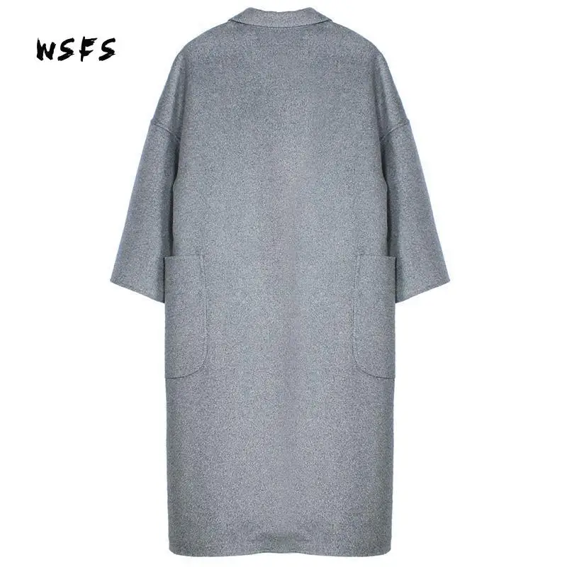 Зимнее пальто серое зеленое с длинным рукавом 100% овечья шерсть Женское отложной