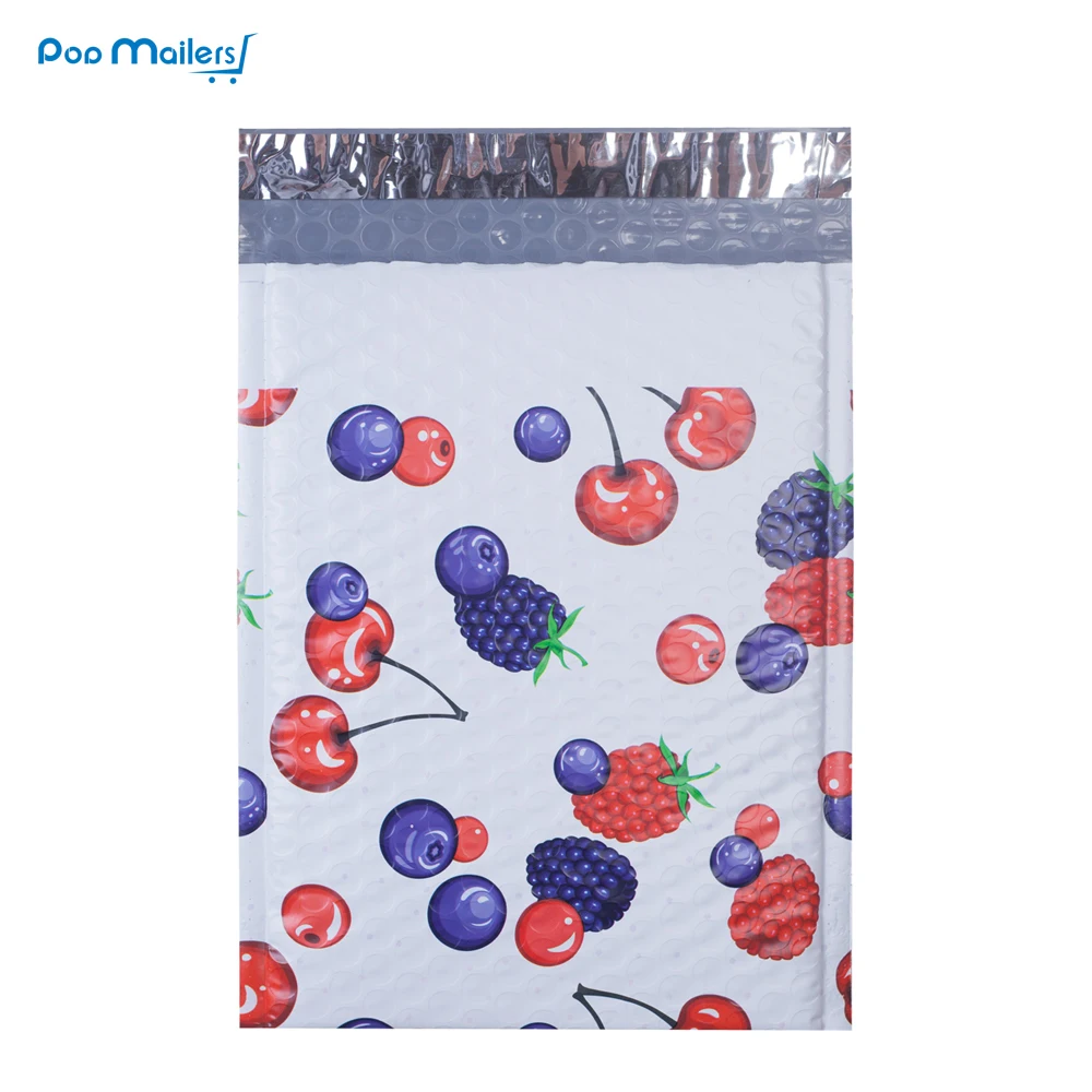 10pcs 6*9 inch Poly Bubble Mailers 175*230mm Envelopes Cherry blueberry mulberry Pattern Lined Mailer | Канцтовары для офиса и