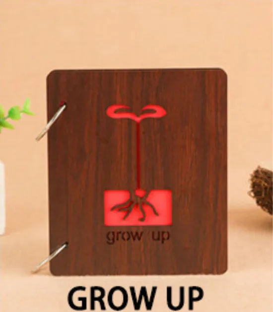 GROW UP 5 дюймов деревянные обложки альбомы персонализированные фотоальбом деревянные подарки 25 страниц вкладыш DIY альбом пользовательские подарки фото галерея - Цвет: GROW UP