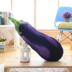 Eggplant Реалистичные фрукты, плюшевая игрушка, фруктовая Подушка, клубника, ананас, дуриан Хами, дыня, баклажан, морковка, декоративная игрушка, подушка - Цвет: Eggplant