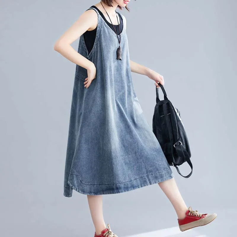 Женское винтажное платье с V-образным вырезом без рукавов | Женская одежда