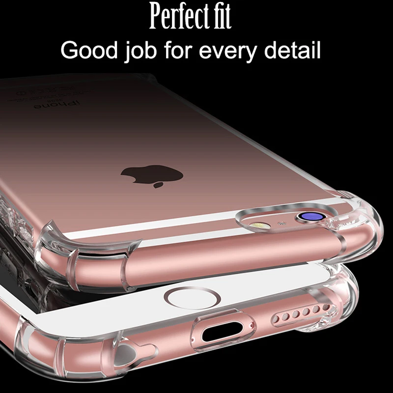 Case for iPhone 6 6S 7 8 Plus 7Plus 8Plus Super Shockproof Clear Soft Silicone Luxury cell Phone Back Cover iphone X | Мобильные