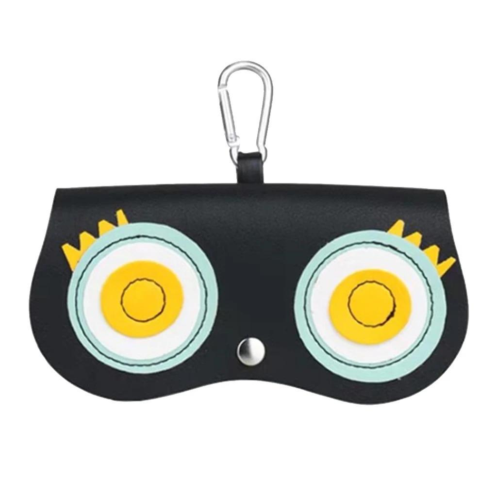 Black Eye 15.5x8cm Чехол для очков из искусственной кожи, милый мультяшный Чехол для очков, чехол для солнцезащитных очков для женщин, защитный держатель, сумка, аксессуары brillenkoker - Цвет: Black Eye 15.5x8cm