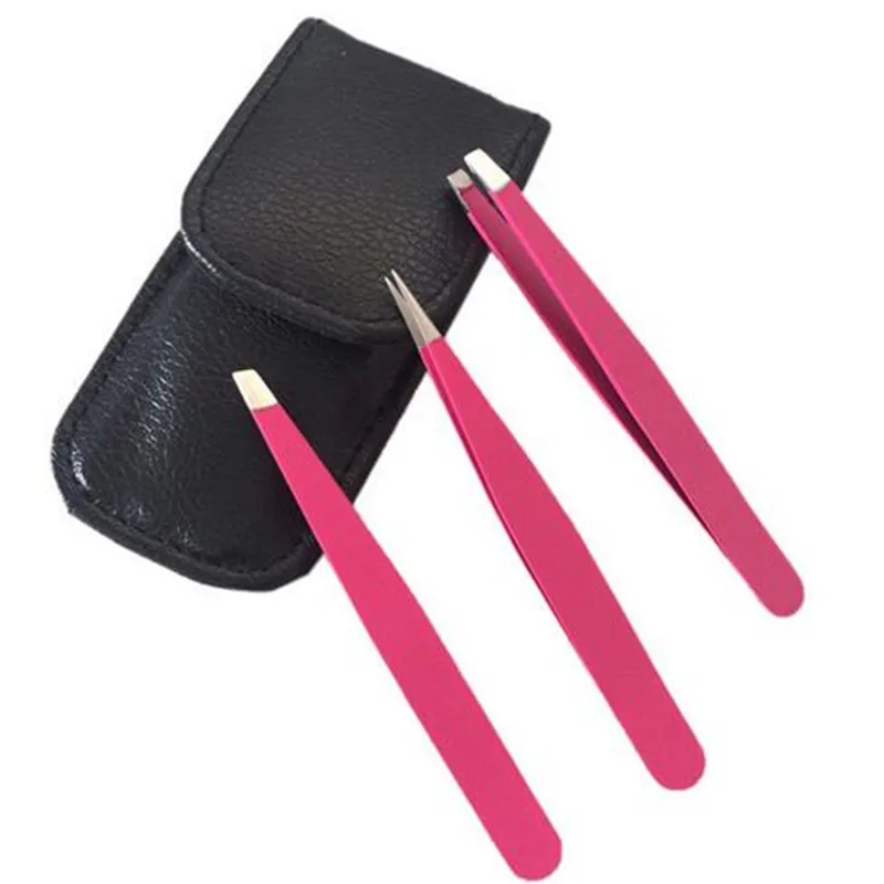 Профессиональный пинцет для бровей набор из 3 предметов нержавеющей стали с