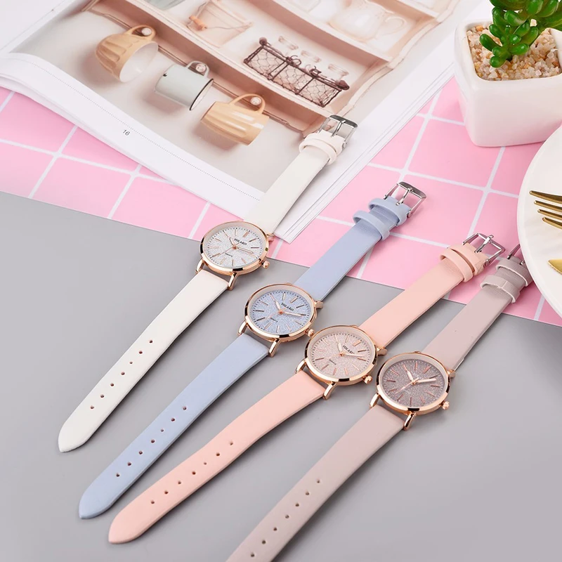 2019 цветов часы женские матовые сенсорные повседневные кварцевые розовое золото