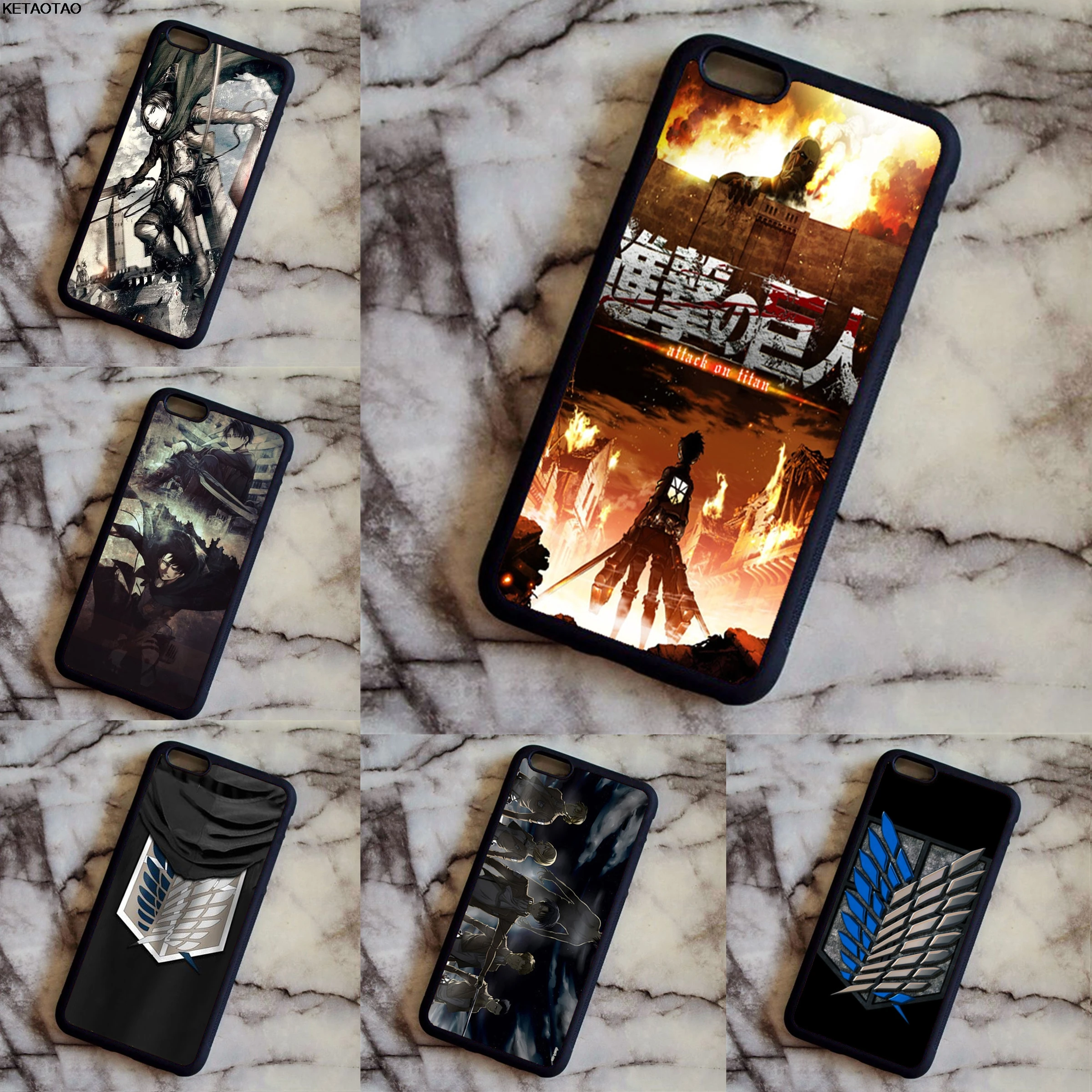 KETAOTAO японская анимация атака на Титанов чехлы для телефонов iPhone 4S SE 5C 5S 6 6S 7 8 Plus X
