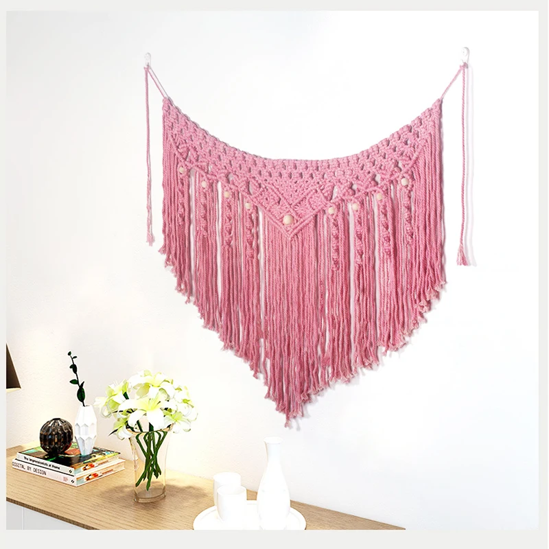 

Креативный макраме настенный художественный хлопковый настенный гобелен ручной работы богемное подвесное украшение домашний фон ремесла