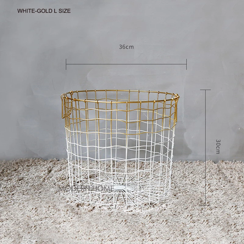 Современный дизайн двойной золотой Цвет металлическая проволочная корзина для