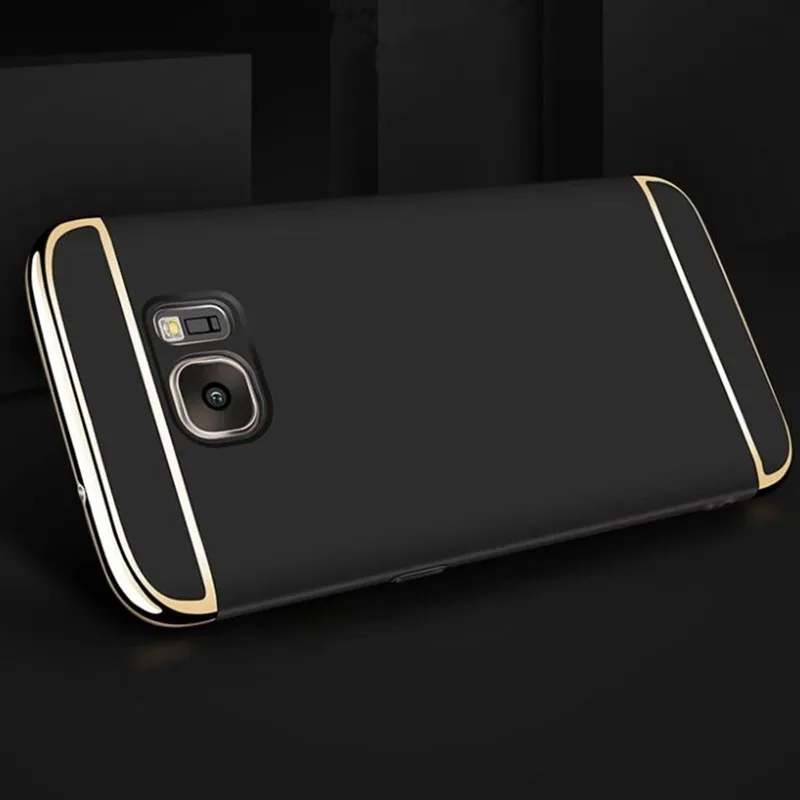 High glossy electroplated plastic phone case for samsung galaxy S7 edge S7edge 3in1 stage joint full coverage cover coque | Мобильные