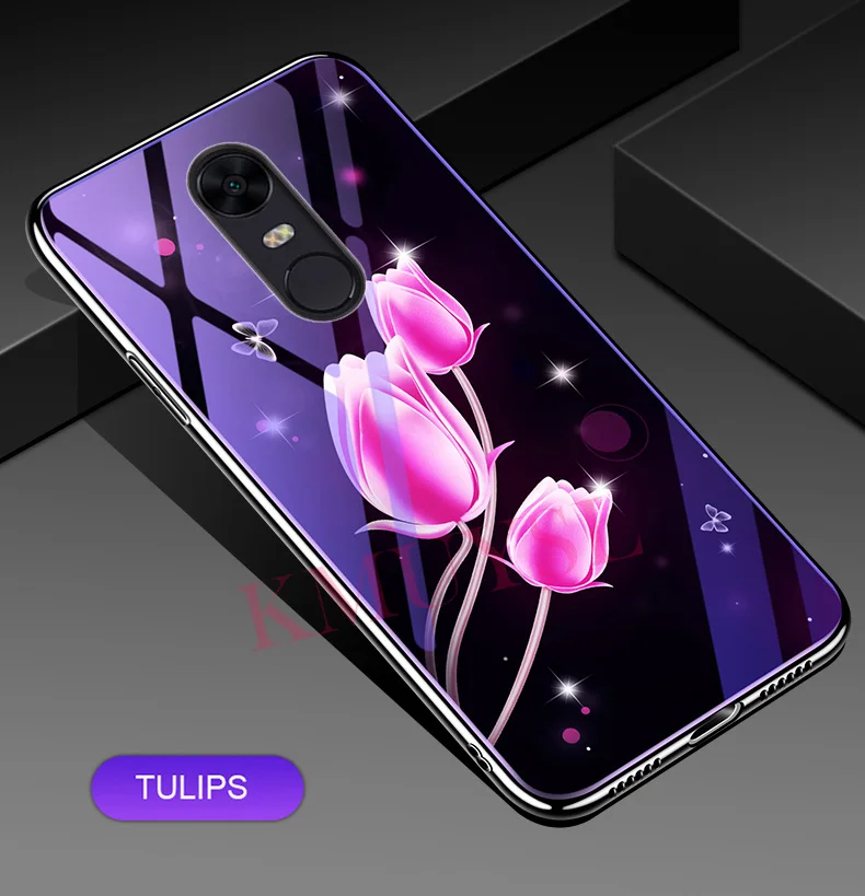 Для Xiao mi Red mi Note 6 5 Pro 4X4 mi 8 SE 6 6X 5X A1 A2 Lite стеклянный чехол для телефона Red mi 5 Plus 5A 6A S2 покрытие синий светильник