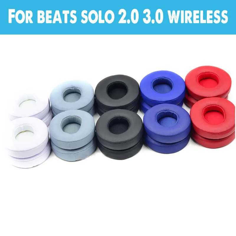 

2pcs/pairs Leather Headphone Foam For Beats solo 2.0 3.0 Wireless Version Headset Ear pads Cushion Replacement Covers Accoriess