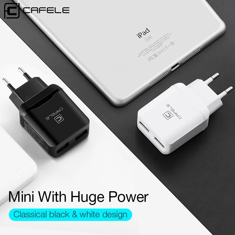 Cafele портативное двойное USB зарядное устройство EU/US универсальное DC 5 В 2.4Ax2 12 Вт портативное зарядное устройство для iPhone samsung зарядное устройство для телефона