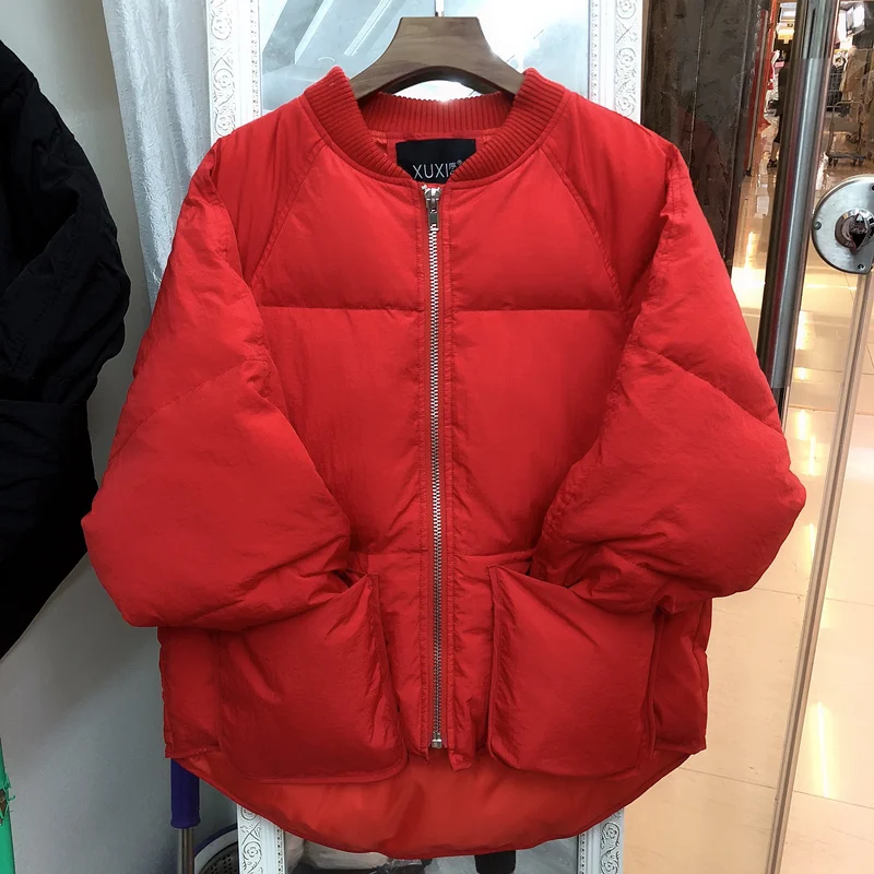 2018 зимняя женская белая куртка на утином пуху женские теплые пальто Короткие