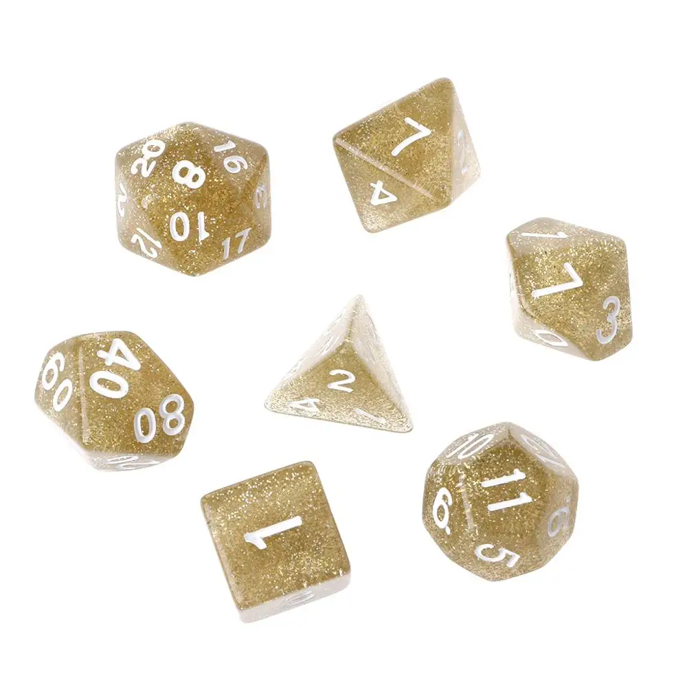 7 шт. мерцающие полигедрические кости для Dragon Pathfinder D20 D12 2xD10 D8 D6 D4 | Спорт и