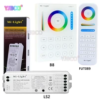 miboxer 2 4g wireless 8 zone fut089 remoteb8 wall mounted touch panells2 5in 1smart led controller for rgbcct led strip