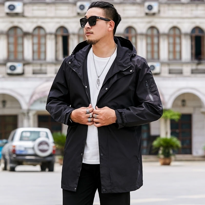 Плюс размер 8XL 7XL новая весенне-осенняя мужская модная верхняя одежда ветровка