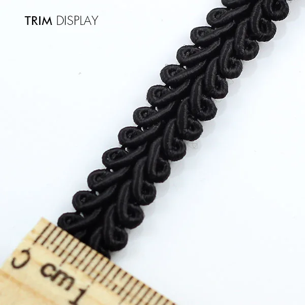 

6mm Black Lace Trim Braided Gimp Trimming Clothing Embellishment Lace Ribbon Trim Sew on Applique Sewing Accessories 40yd/T1292