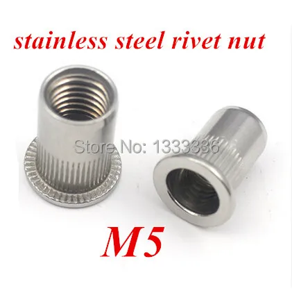 

100pcs M5 Flat Thread Rivet Nut Rivnut Insert Nutsert column Nut SUS304 stainless steel