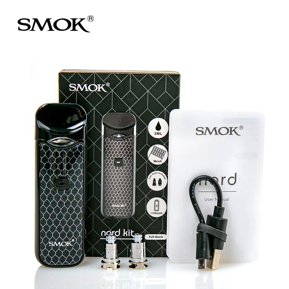 Оригинальный электронных сигарет SMOK Nord pod vape комплект 15 Вт Встроенный 1100 мА/ч