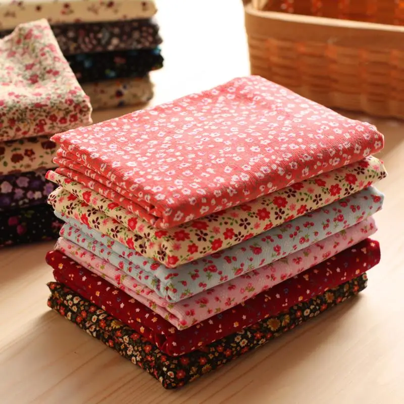 Вельветовая Ткань 100% хлопок 12 принтов ткань из хлопка для лоскутного шитья