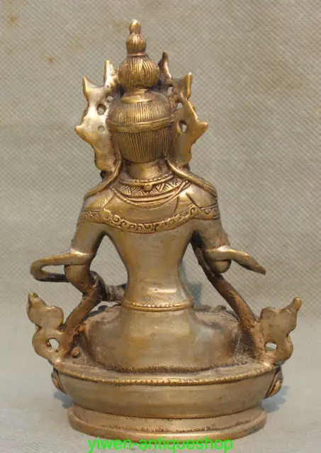 6' тибетский Буддизм Латунь Серебряный Сиденья Ваджрадхара Ваджрабхайравы