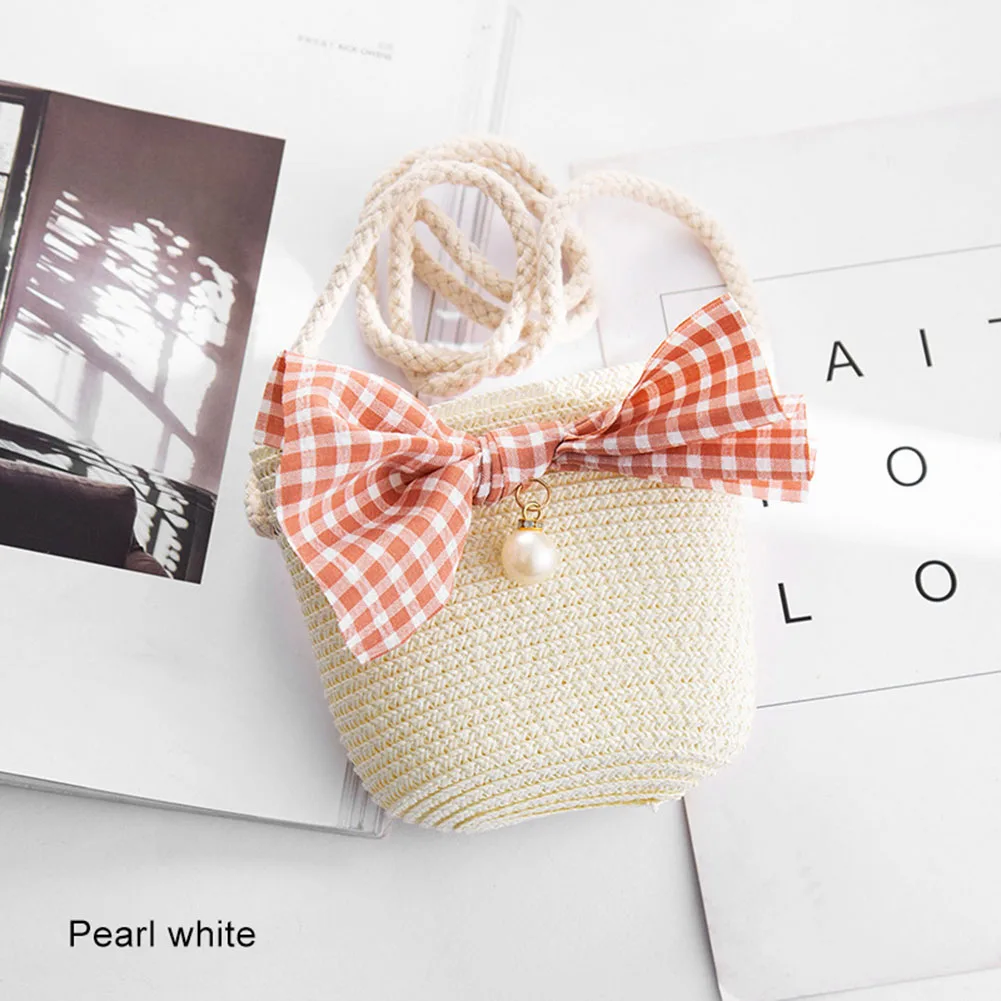 White pearl Мини-Сумочка для девочек, ручная работа, Соломенная Сумка, большая вместительность, летняя пляжная сумка на плечо, вечерние, для покупок, Лучшая распродажа-WT - Цвет: White pearl