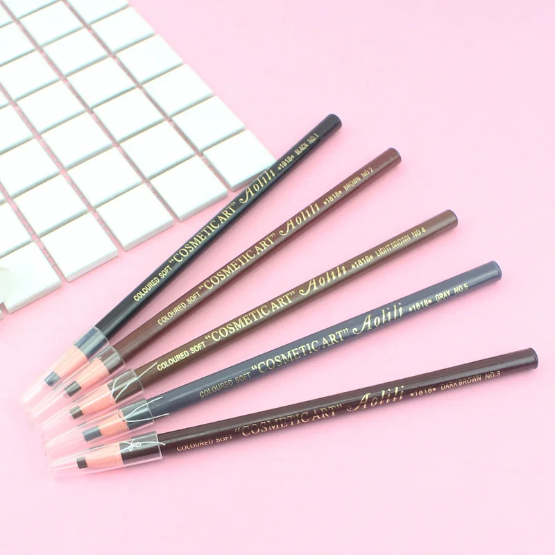 AOLILI 5 цветов карандаш для бровей Водонепроницаемый Microblading ручка долговечностью