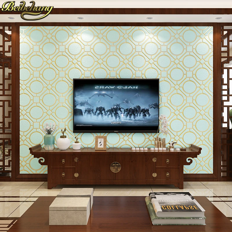 3d китайские классические геометрические обои в рулоне для гостиной