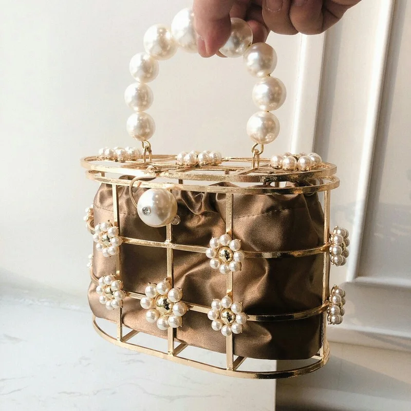 Летние Новые корейские сумки из сплава с вырезами и цветами жемчужинами для мам