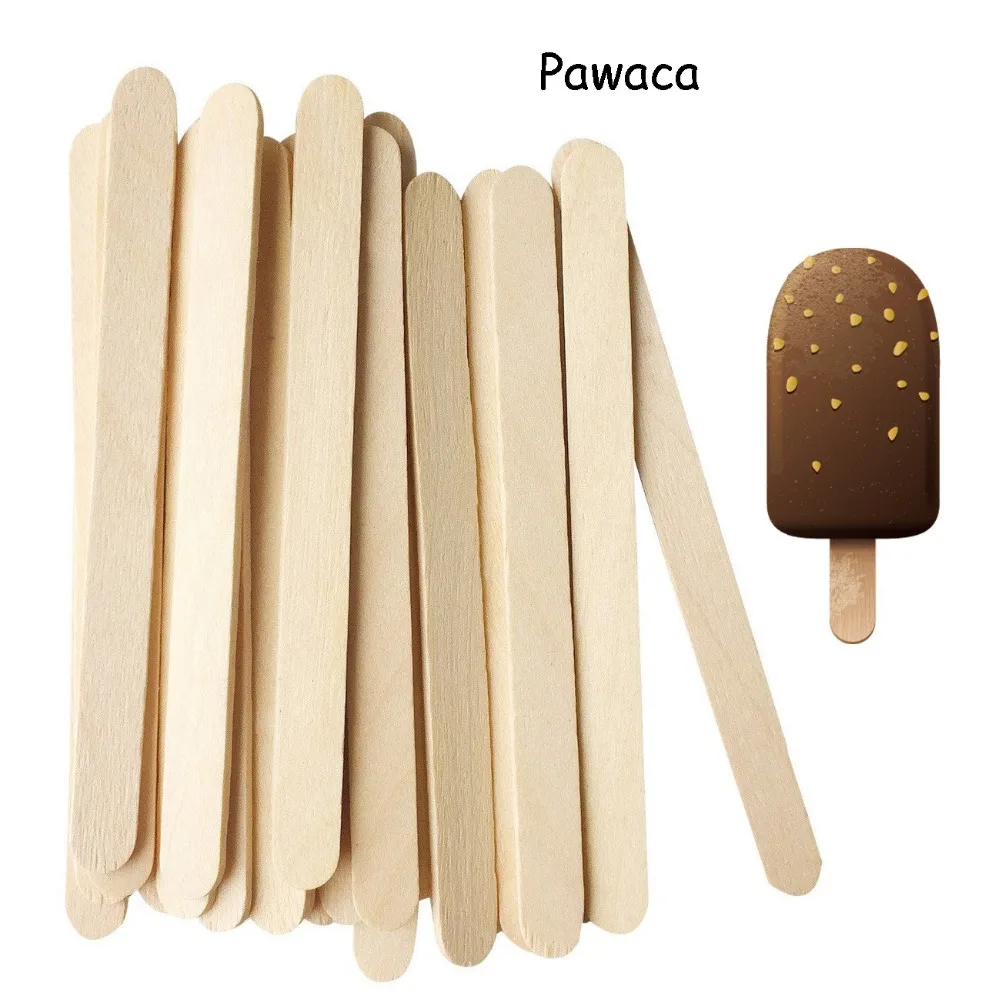 Pawaca 200 шт./компл. деревянная палочка для леденцов одноразовая ручная палка