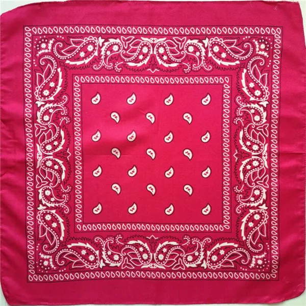 Rose Red bandana Унисекс хип хоп черная бандана модный головной убор, резинка для волос шейный шарф повязка на запястье квадратные шарфы принт платок высокого качества - Цвет: Rose Red bandana