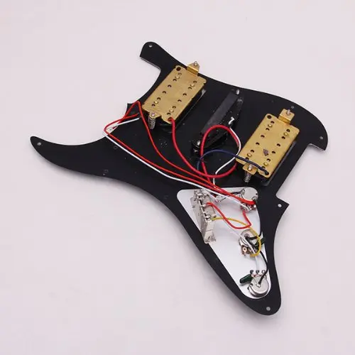 SEWS загружен Prewired электрогитара Pickguard пикапы 11 Отверстие HSH черный | Спорт и