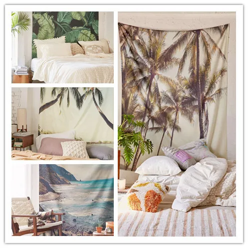 Кокосовое дерево мандала гобелен с принтом пляжный Настенный Ковер подвесные