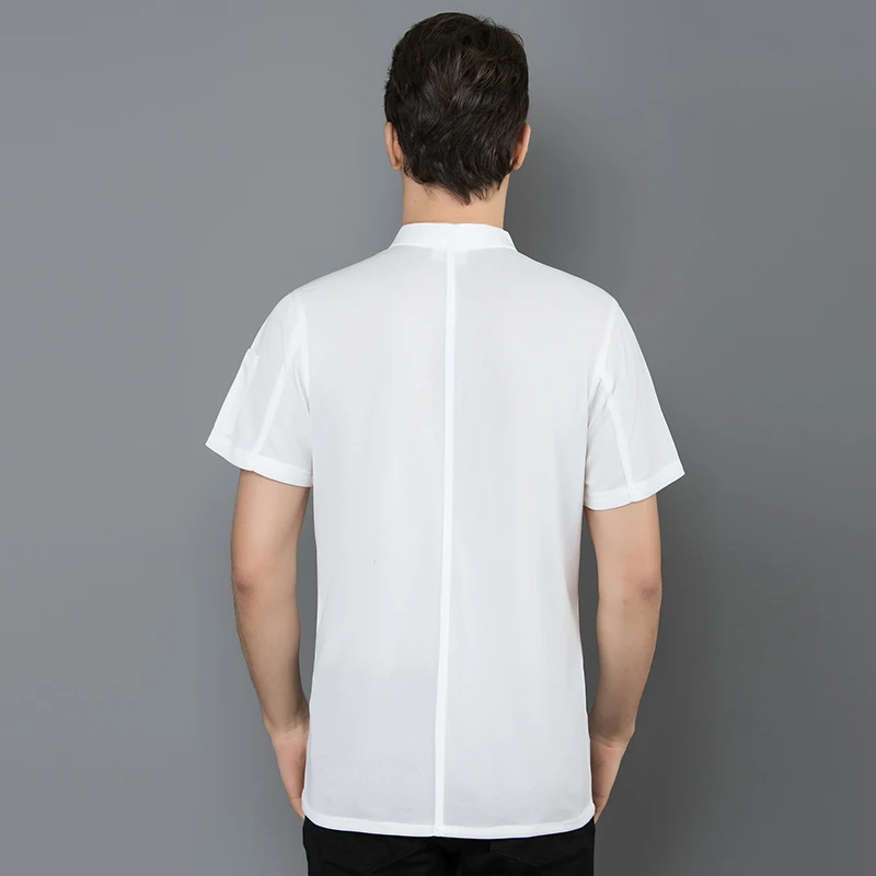 Летняя воздухопроницаемая удобная куртка шеф повара униформа с коротким рукавом