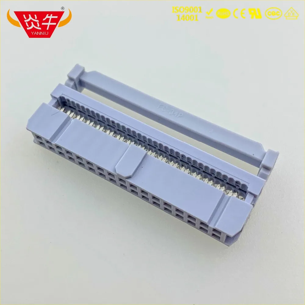 Женский Разъем 2 54 мм шаг 2*17P 34PIN разъемы IDC ISP JTAG HEADER для плоского ленточного кабеля