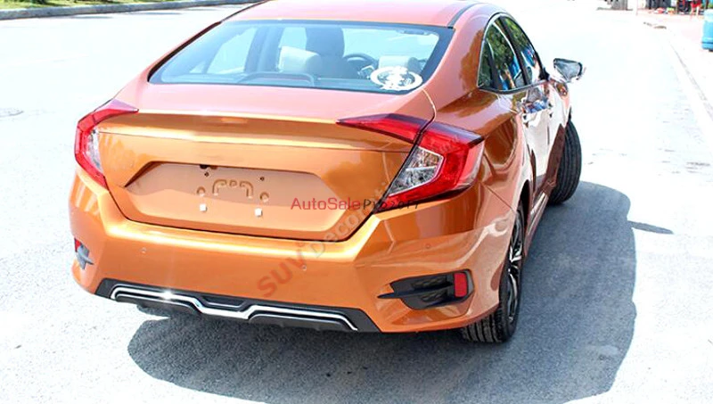Черный инженерный пластик для Honda Civic 10th Gen 4dr Седан 2016 2017 задний бампер
