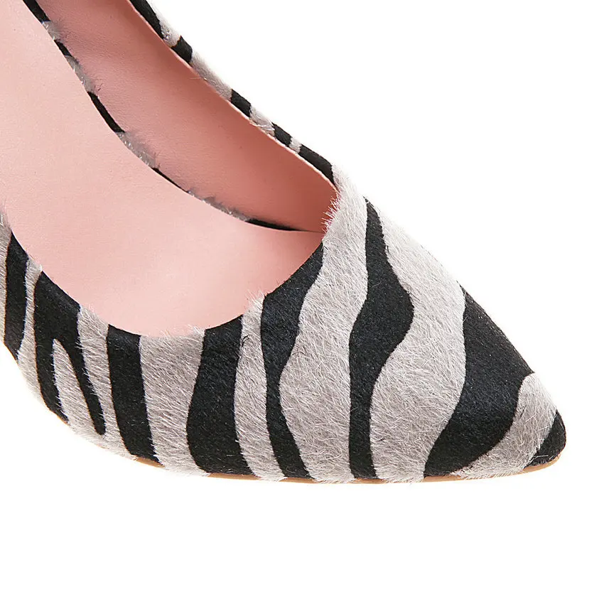 Женские туфли лодочки с острым носком QUTAA черные вечерние из искусственной кожи