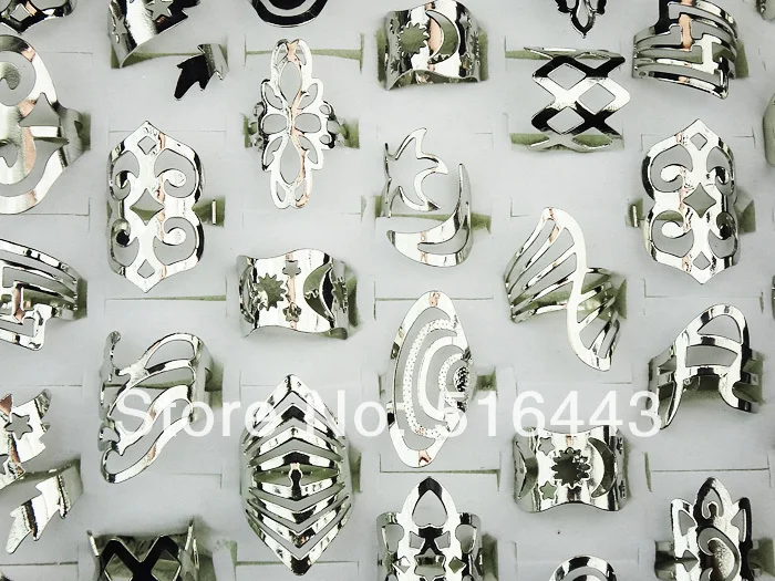 Горячая продажа 100 шт смешанный стиль регулируемые серебряные P Модные полые