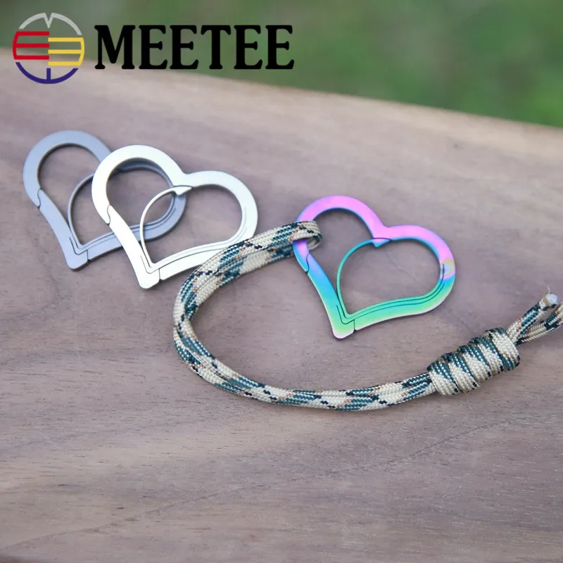 2pcsHigh Качество MEETEE heartShape Открытый выживания веревка Паракорд браслетная застежка