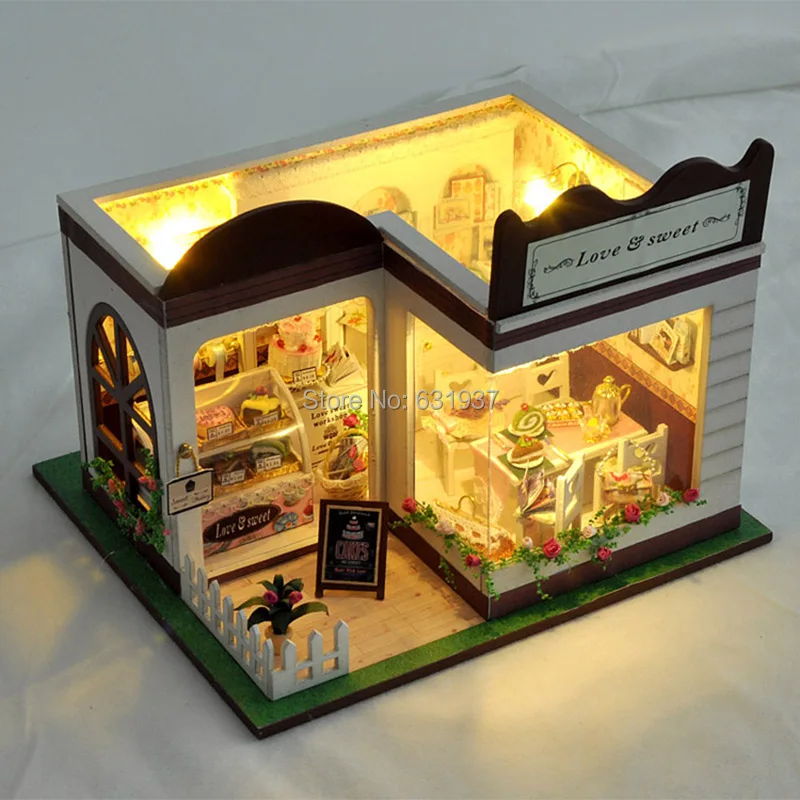 Кукольный дом с Пылезащитный чехол мебель Diy Миниатюрный 3D головоломки