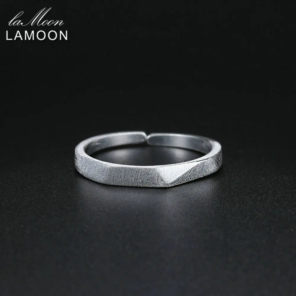 LAMOON 100% 925 Стерлинговое Серебряные кольца Wiredrawing открытого дизайна S925