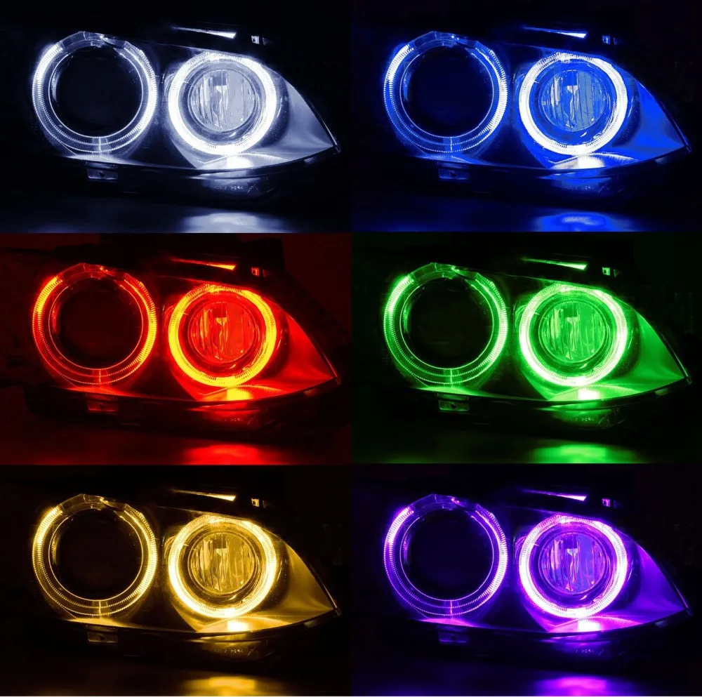 2X 12 Вт WIFI управление RGB CREE чипы светодиодсветодиодный ангельские глазки набор