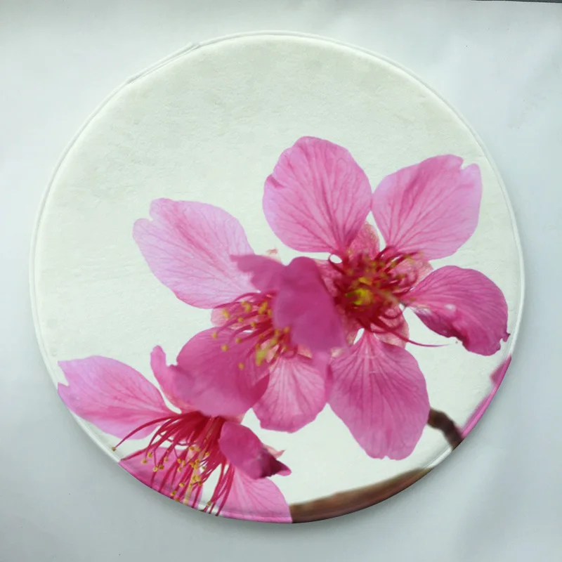 Орхидея и каменная печать пользовательский круглый дверной коврик нескользящий