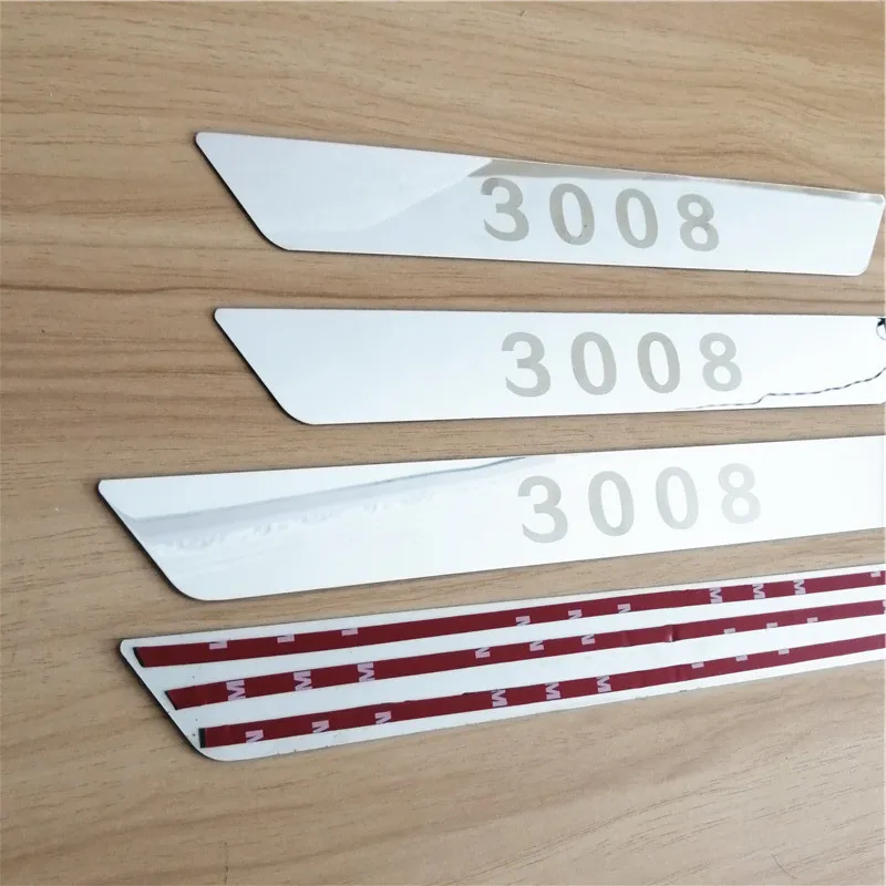 Накладка на порог из нержавеющей стали для Peugeot 206 207 307 308 406 407 508 2008 3008 5008GT