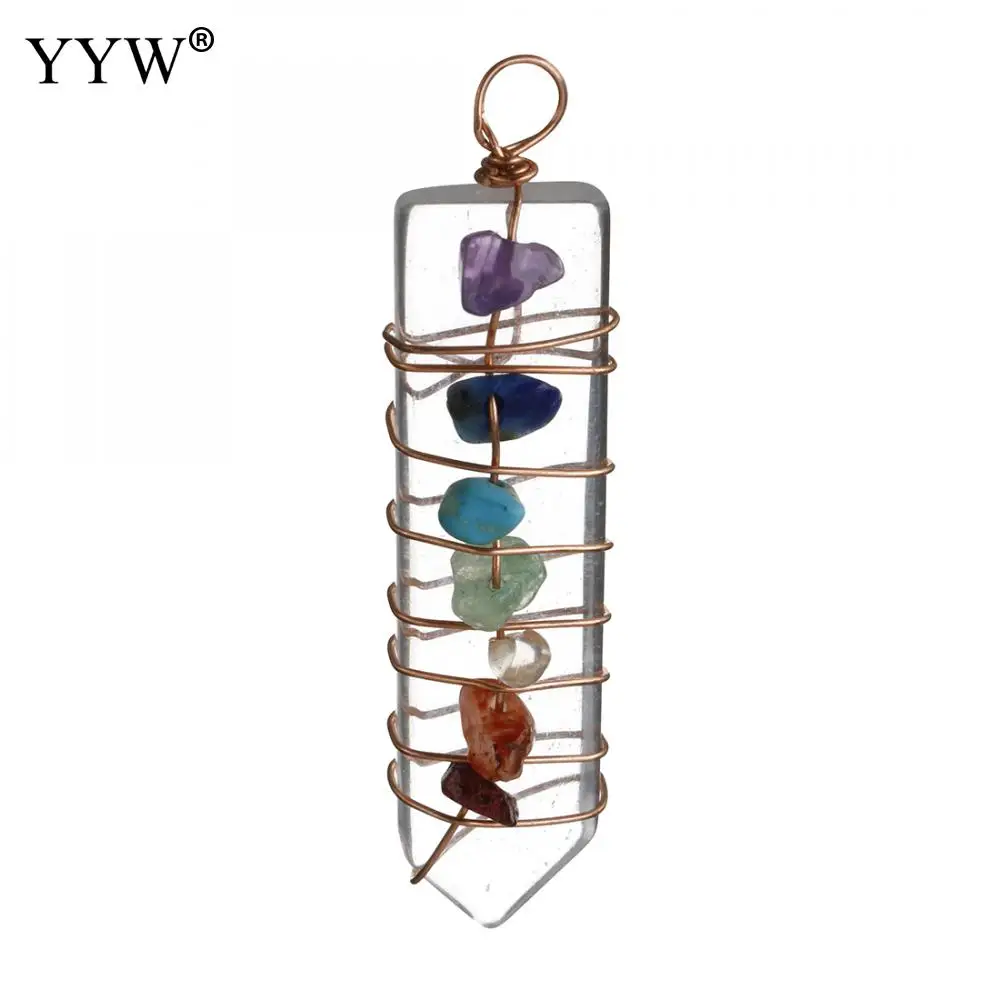 clear quartz 1 шт., модное с зеленым кристаллом, камень, подвеска, ожерелья, ювелирные изделия, опал, камень Лапис, оникс, розовый кварц, сердолик, граненый шарик, маятник - Окраска металла: clear quartz
