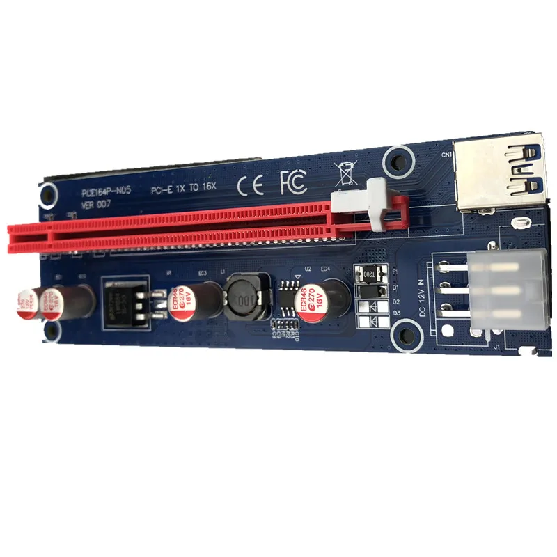 Бесплатная доставка Райзер-карта VER007 60 см PCI-E PCIE 1x до 16x удлинитель + кабель USB 3
