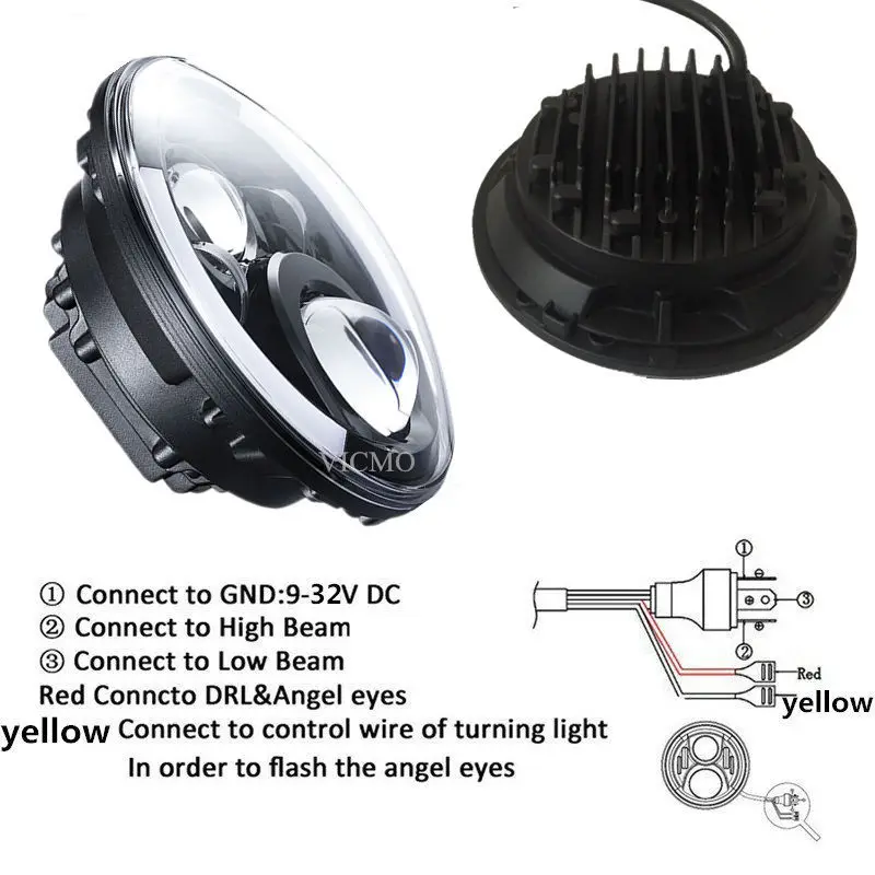 7 &quotсветодиодный фар Белый Halo Angel Eye &amp DRL светодиодный S света объектив для Jeep wrangler