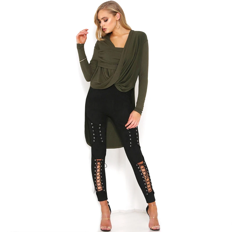 Новинка женские Сексуальные облегающие леггинсы брюки на шнуровке замшевые