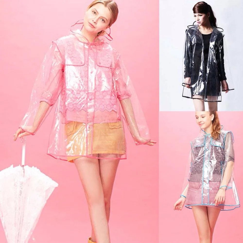 Прозрачный дождевик унисекс для мужчин и женщин водонепроницаемая ветровка