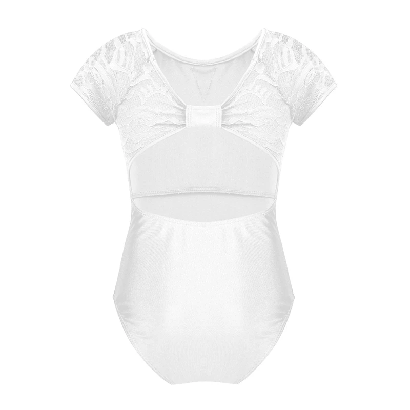 Детское цветочное кружевное балетное танцевальное трико с вырезом для девочек |